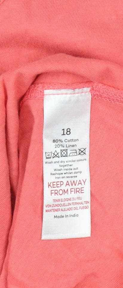 Womens UK Size 18 Bonmarché Pink Basic T-Shirt