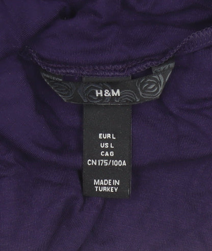 Womens UK Size L H&M Purple Basic T-Shirt