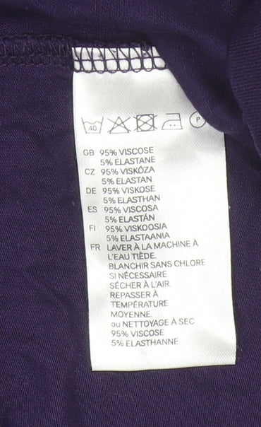 Womens UK Size L H&M Purple Basic T-Shirt