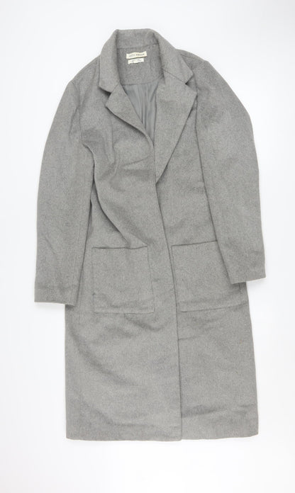 Native Youth Women's Grey Long Wool Blend Overcoat XS