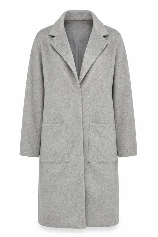 Native Youth Women's Grey Long Wool Blend Overcoat XS