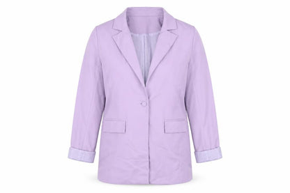 Select Women's Purple Blazer UK 10 Lined Single-Breasted Jacket