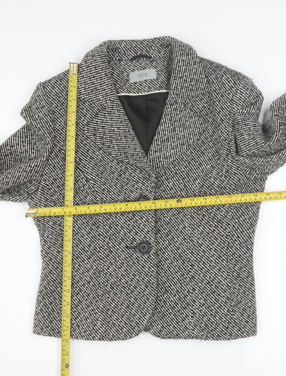 Marks and Spencer Womens Grey Tweed Blazer UK 14 Classic Fit Jacket