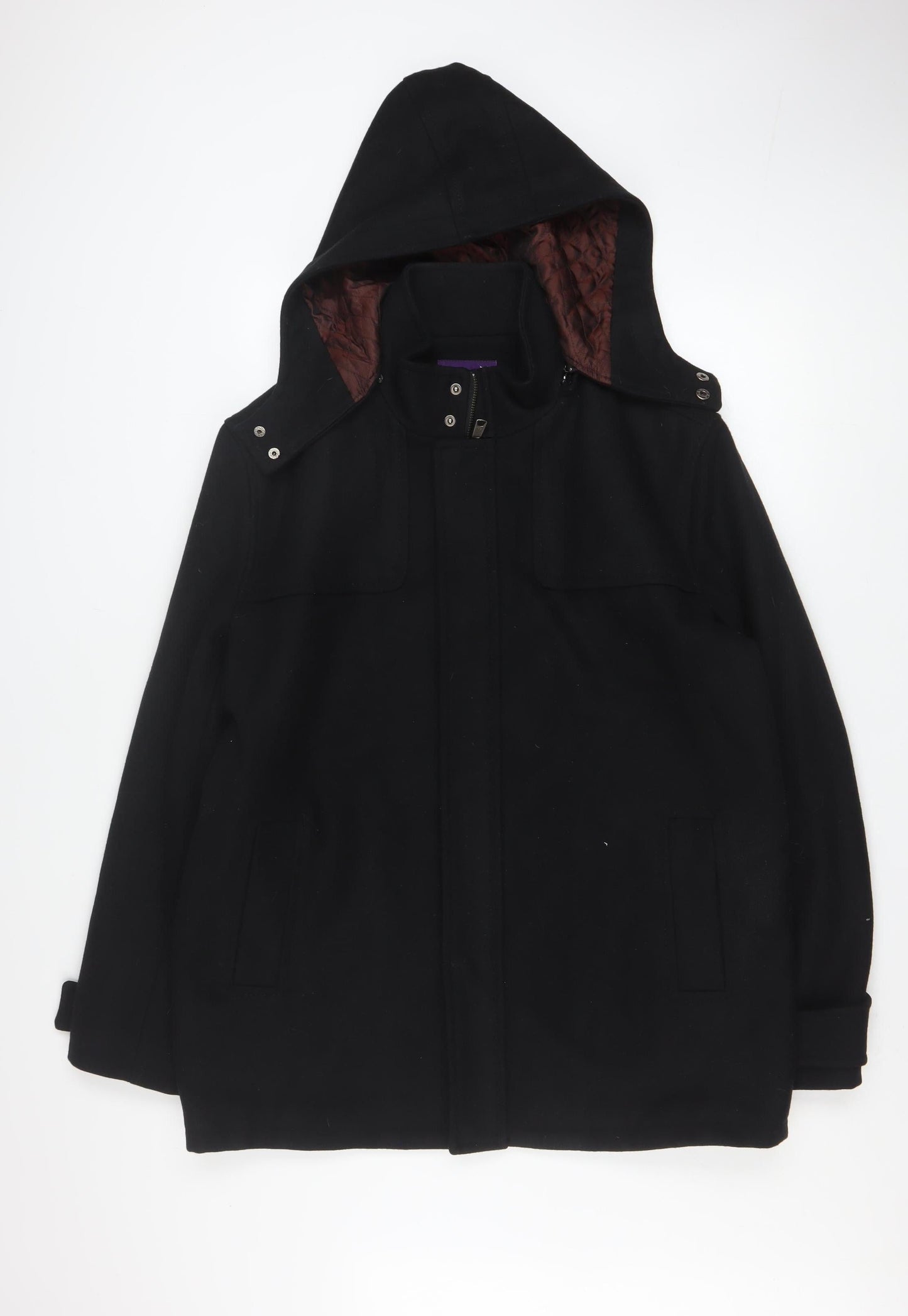 Mens UK Size L Michel René Black Parka Coat