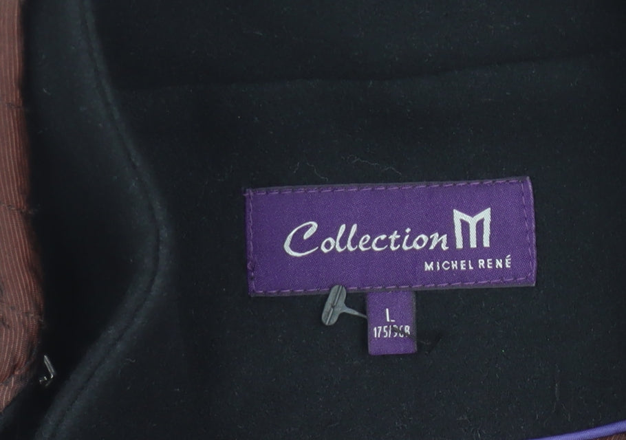 Mens UK Size L Michel René Black Parka Coat