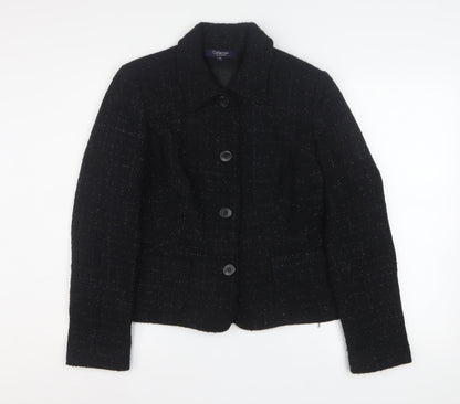 Debenhams Women’s Black Tweed Blazer Size 16 Lined Business Jacket
