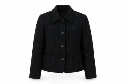 Debenhams Women’s Black Tweed Blazer Size 16 Lined Business Jacket