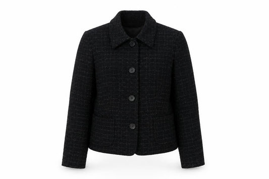 Debenhams Women’s Black Tweed Blazer Size 16 Lined Business Jacket