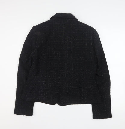 Debenhams Women’s Black Tweed Blazer Size 16 Lined Business Jacket