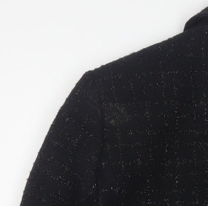 Debenhams Women’s Black Tweed Blazer Size 16 Lined Business Jacket