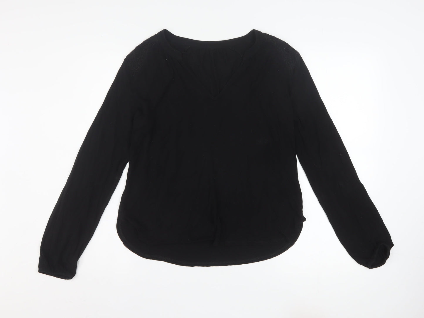 Womens UK Size XS Oasis Black Basic Blouse