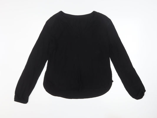 Womens UK Size XS Oasis Black Basic Blouse
