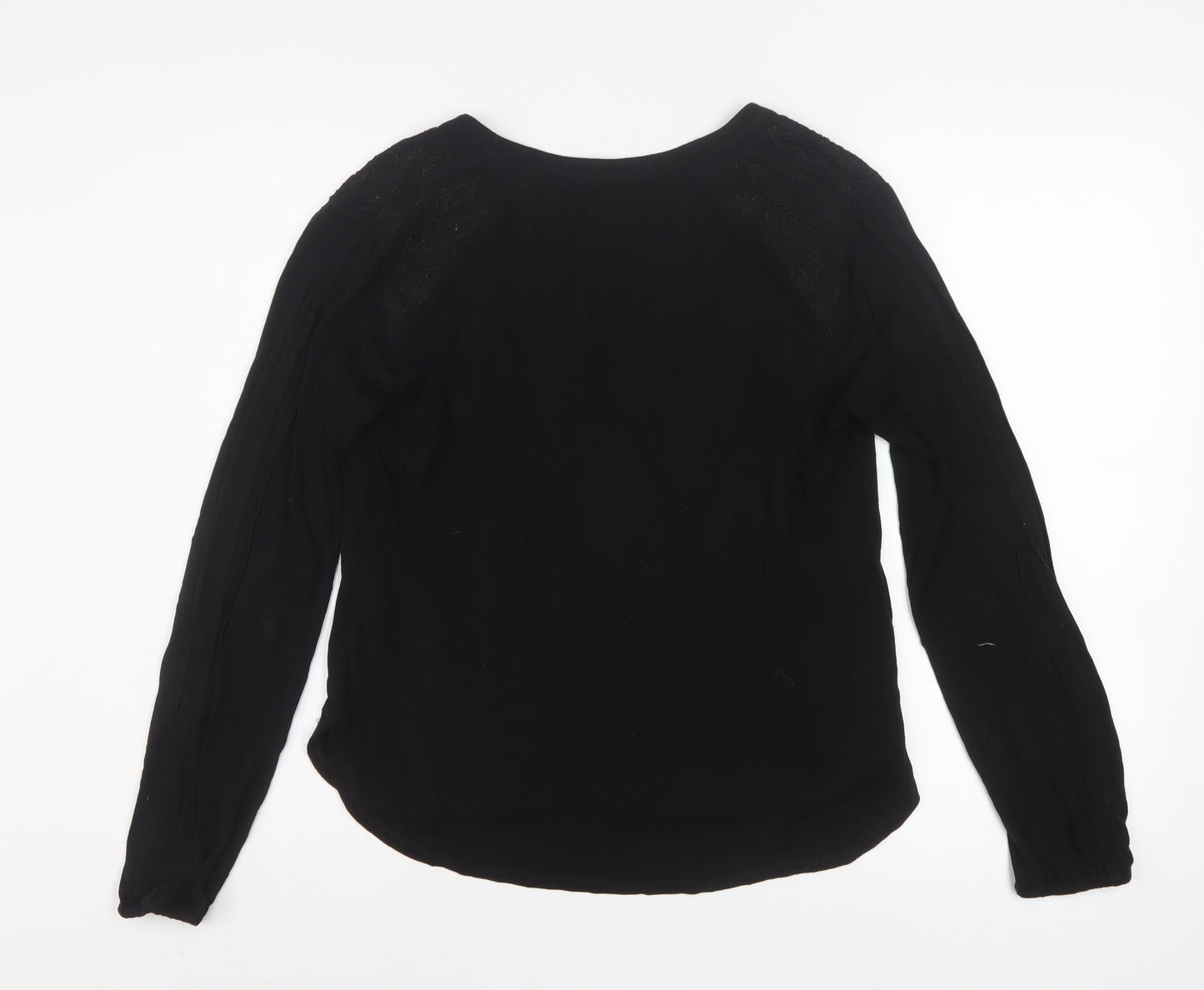 Womens UK Size XS Oasis Black Basic Blouse