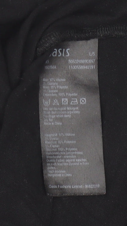 Womens UK Size XS Oasis Black Basic Blouse