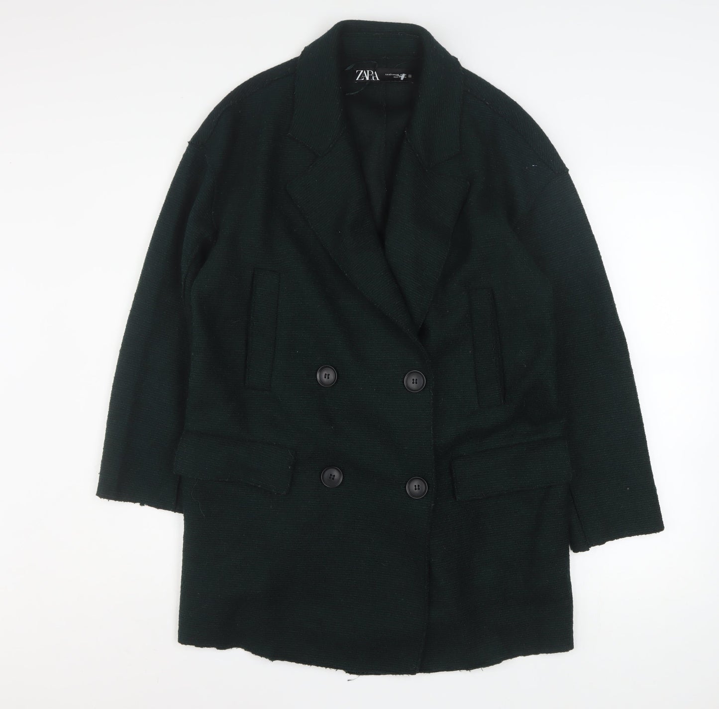 Womens UK Size XS Zara Black Pea Coat