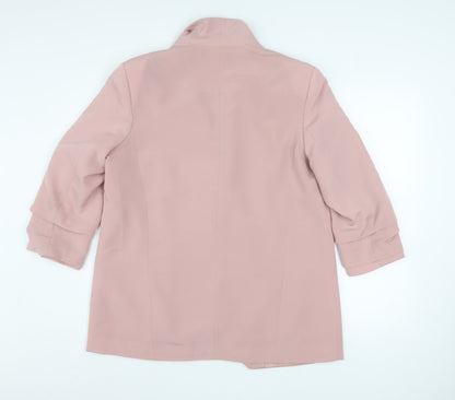 Atmosphere Women Pink Blazer Size 16 Open Front Lined 3/4 Sleeve