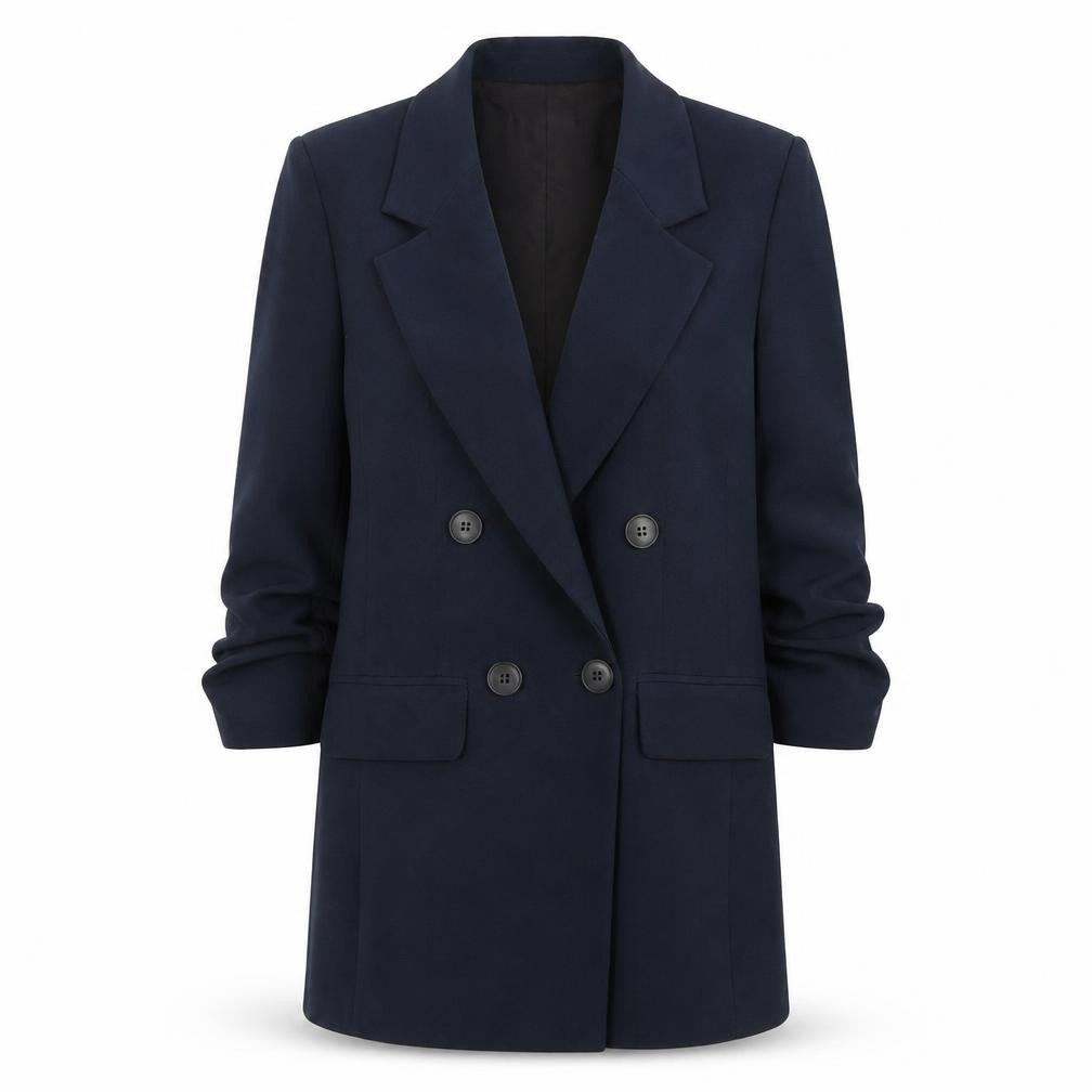 River Island Women's Blue Blazer Size 8 Double Breasted Workwear Jacket
