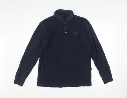 Barbour Beacon Brand Mens Blue L Long Sleeve Cotton Polo Shirt