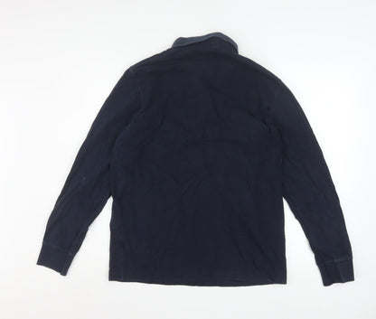 Barbour Beacon Brand Mens Blue L Long Sleeve Cotton Polo Shirt