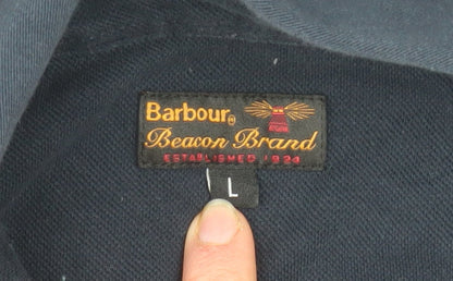 Barbour Beacon Brand Mens Blue L Long Sleeve Cotton Polo Shirt