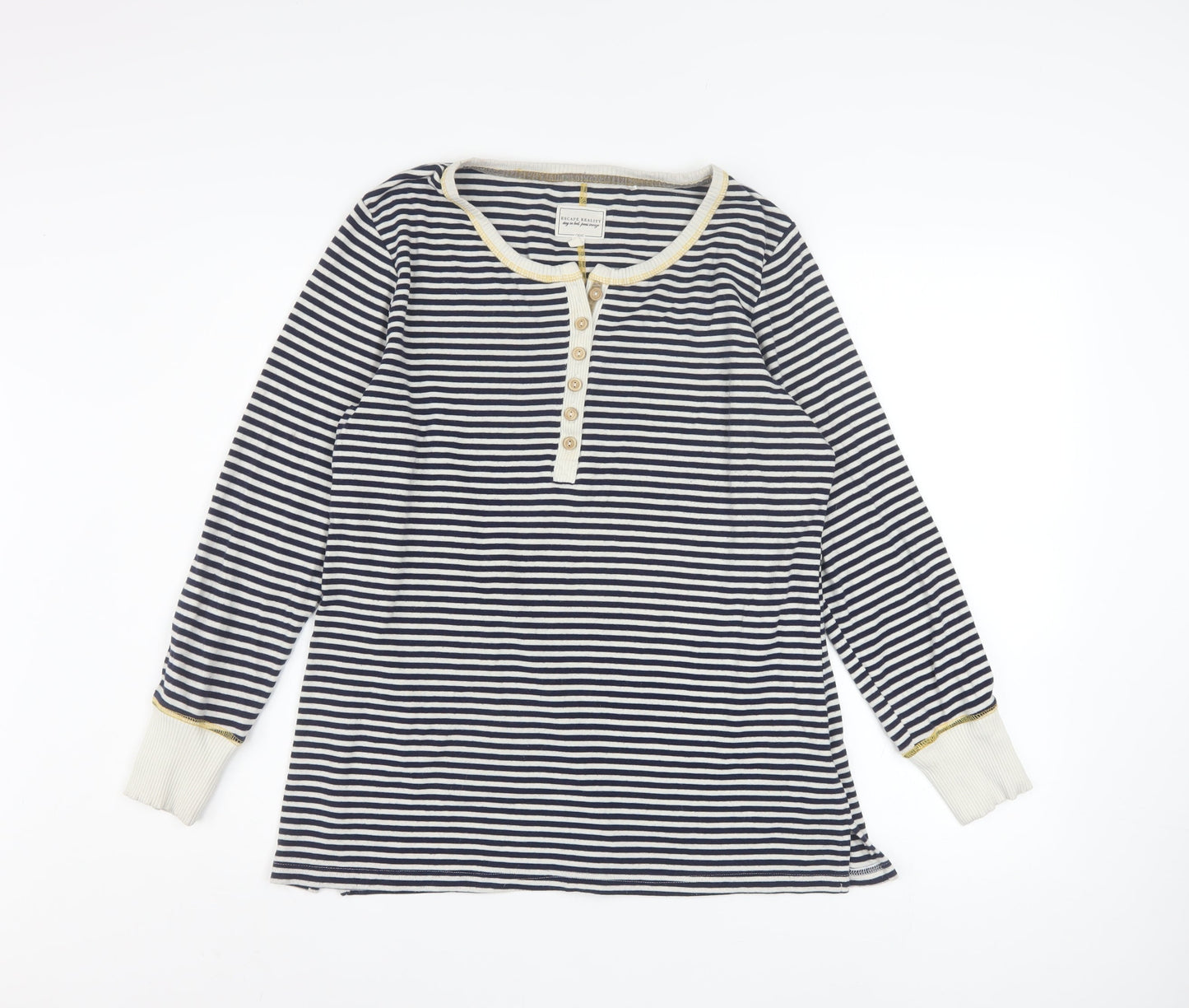Womens UK Size 16 NEXT Blue Henley Sweatshirt