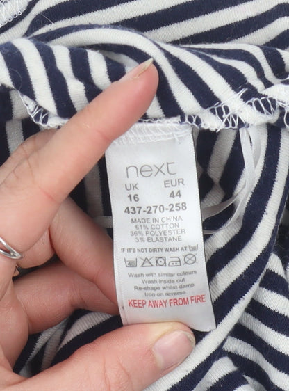 Womens UK Size 16 NEXT Blue Henley Sweatshirt