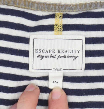 Womens UK Size 16 NEXT Blue Henley Sweatshirt
