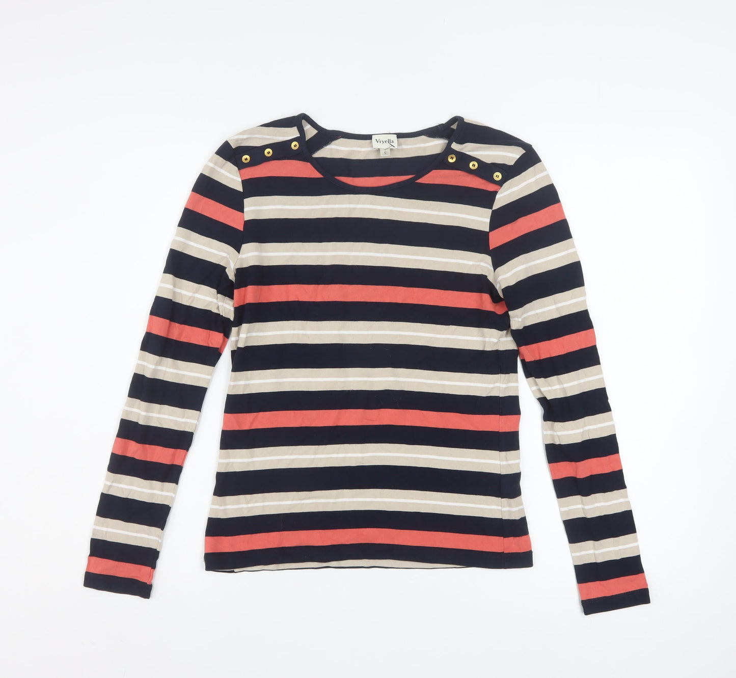 Womens UK Size S Viyella Multicoloured Basic T-Shirt