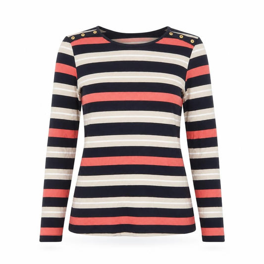 Womens UK Size S Viyella Multicoloured Basic T-Shirt