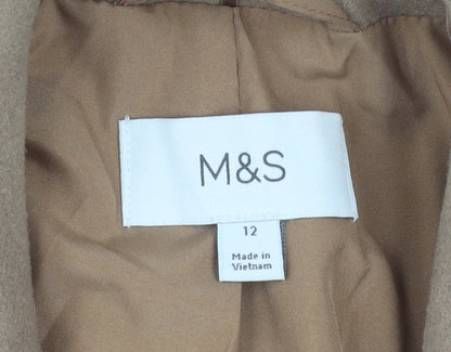 Womens UK Size 12 Marks and Spencer Beige Overcoat