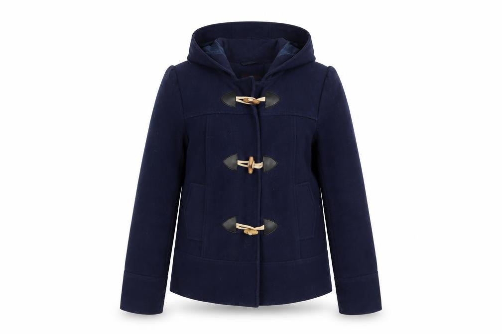 Miss Selfridge Women's Blue Hooded Duffle Coat Size 6