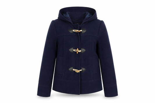 Miss Selfridge Women's Blue Hooded Duffle Coat Size 6