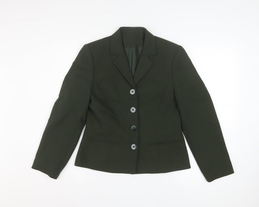 Richards Womens Green Petite Size 8 Classic Blazer Jacket