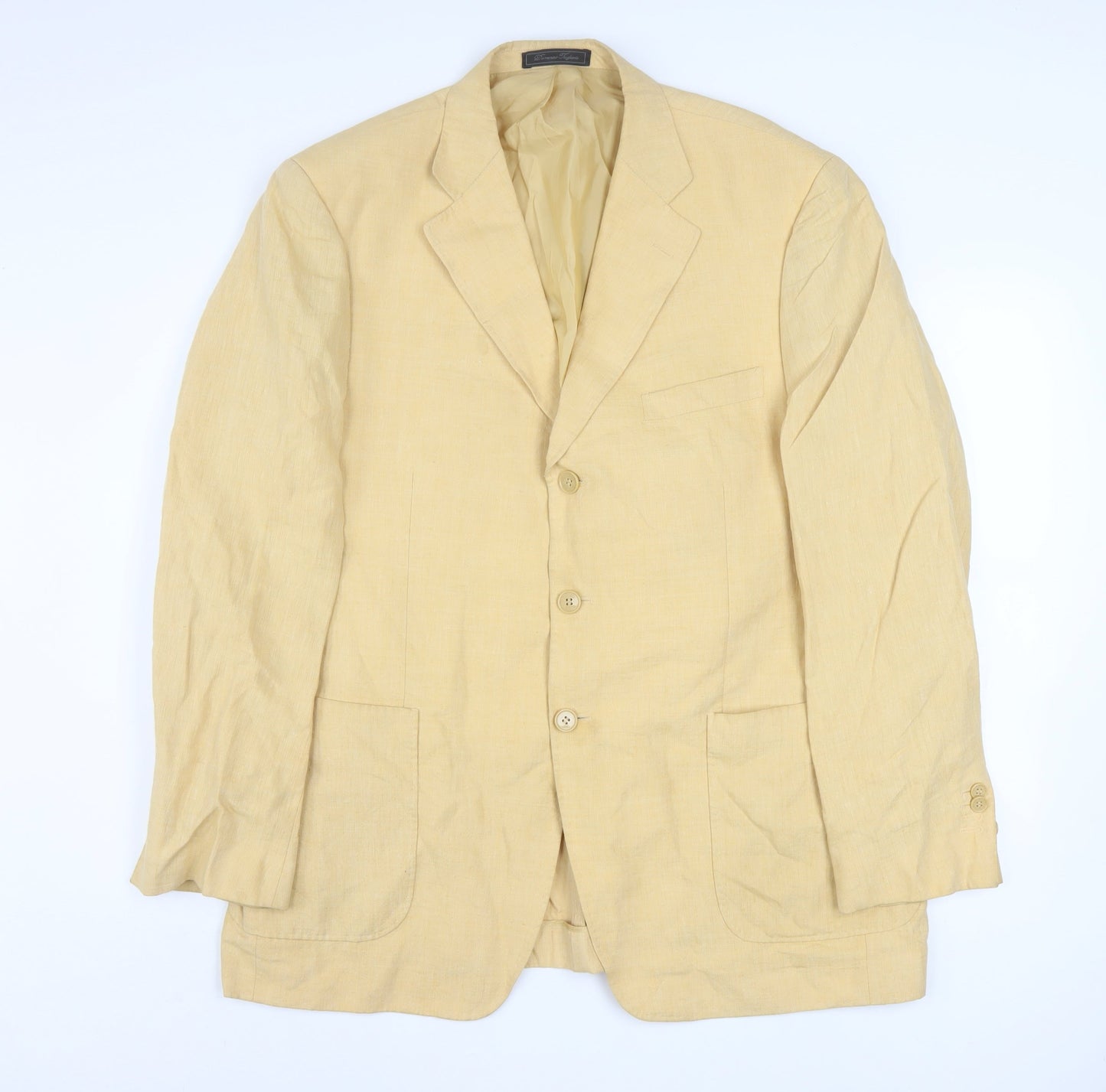 Domenico Tagliente Men's Beige Linen Classic Blazer Jacket Size 56