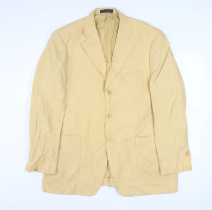 Domenico Tagliente Men's Beige Linen Classic Blazer Jacket Size 56