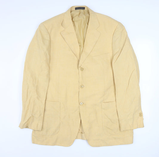 Domenico Tagliente Men's Beige Linen Classic Blazer Jacket Size 56