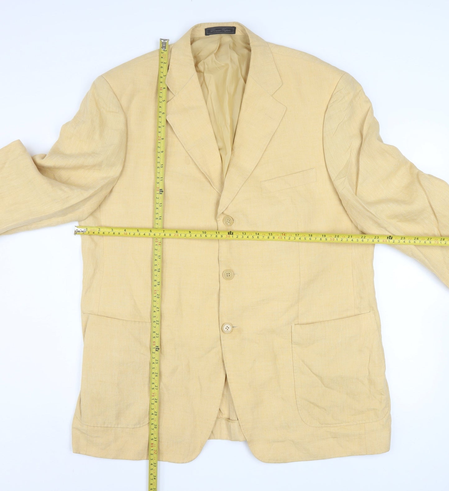 Domenico Tagliente Men's Beige Linen Classic Blazer Jacket Size 56