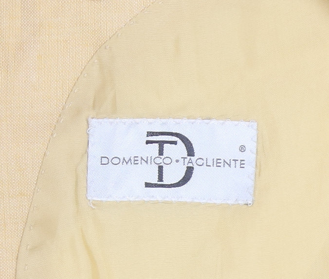 Domenico Tagliente Men's Beige Linen Classic Blazer Jacket Size 56
