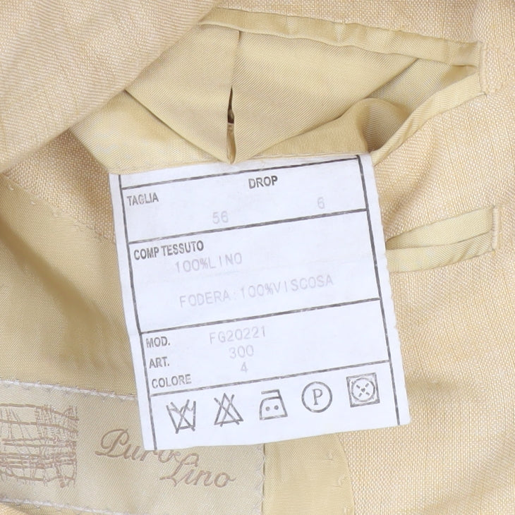 Domenico Tagliente Men's Beige Linen Classic Blazer Jacket Size 56