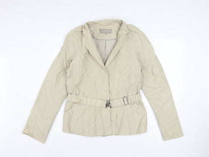 Jigsaw Women Beige Belted Short Trench Coat Jacket Size 10