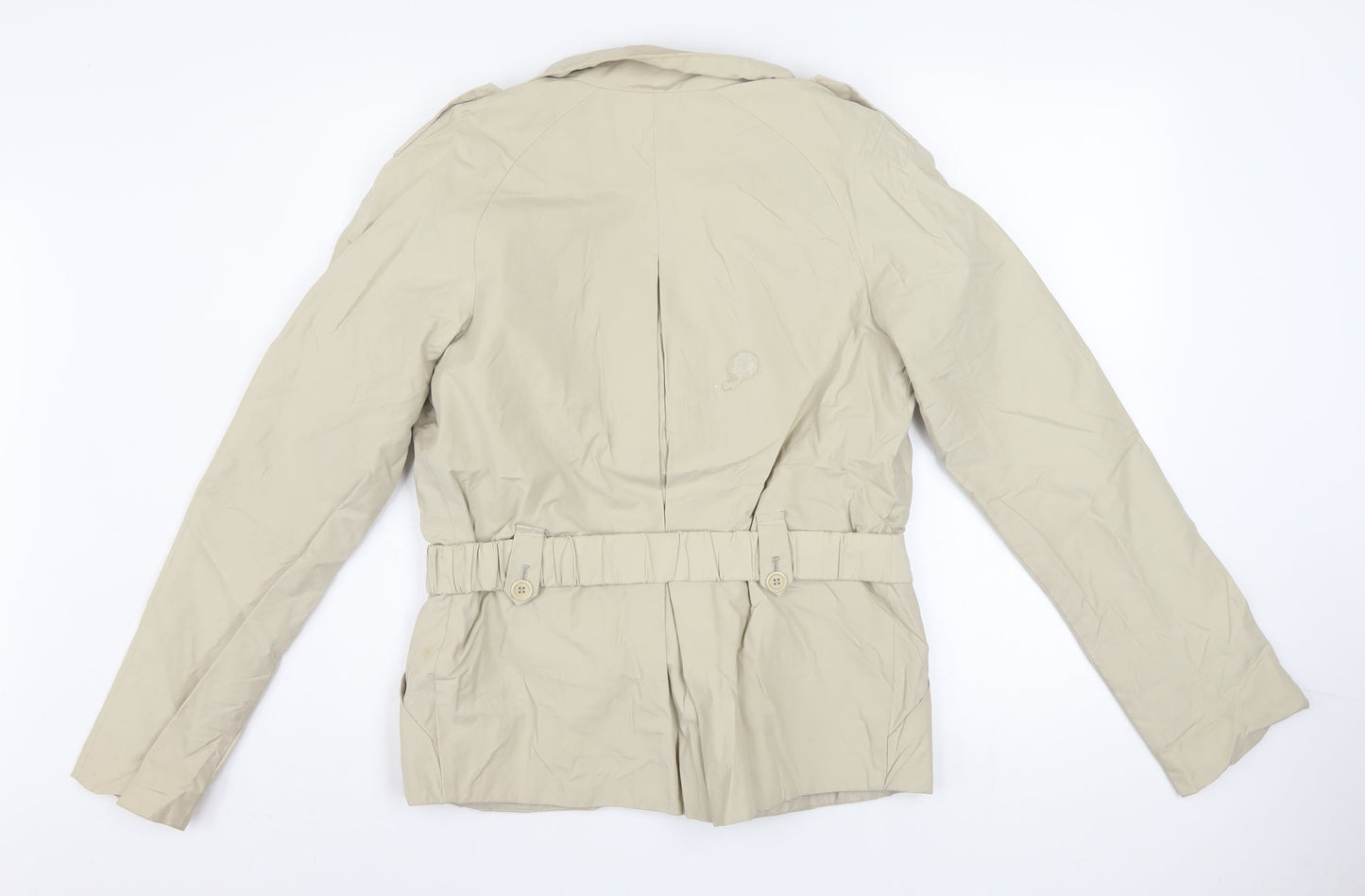 Jigsaw Women Beige Belted Short Trench Coat Jacket Size 10