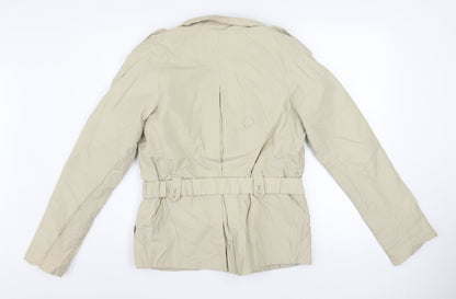 Jigsaw Women Beige Belted Short Trench Coat Jacket Size 10