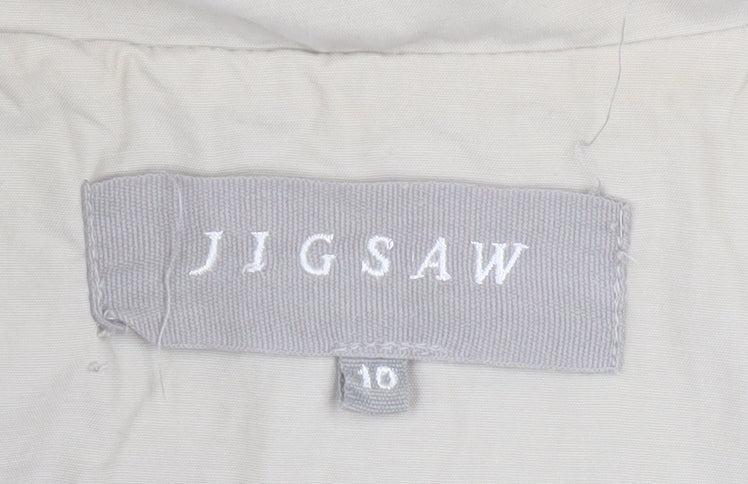 Jigsaw Women Beige Belted Short Trench Coat Jacket Size 10