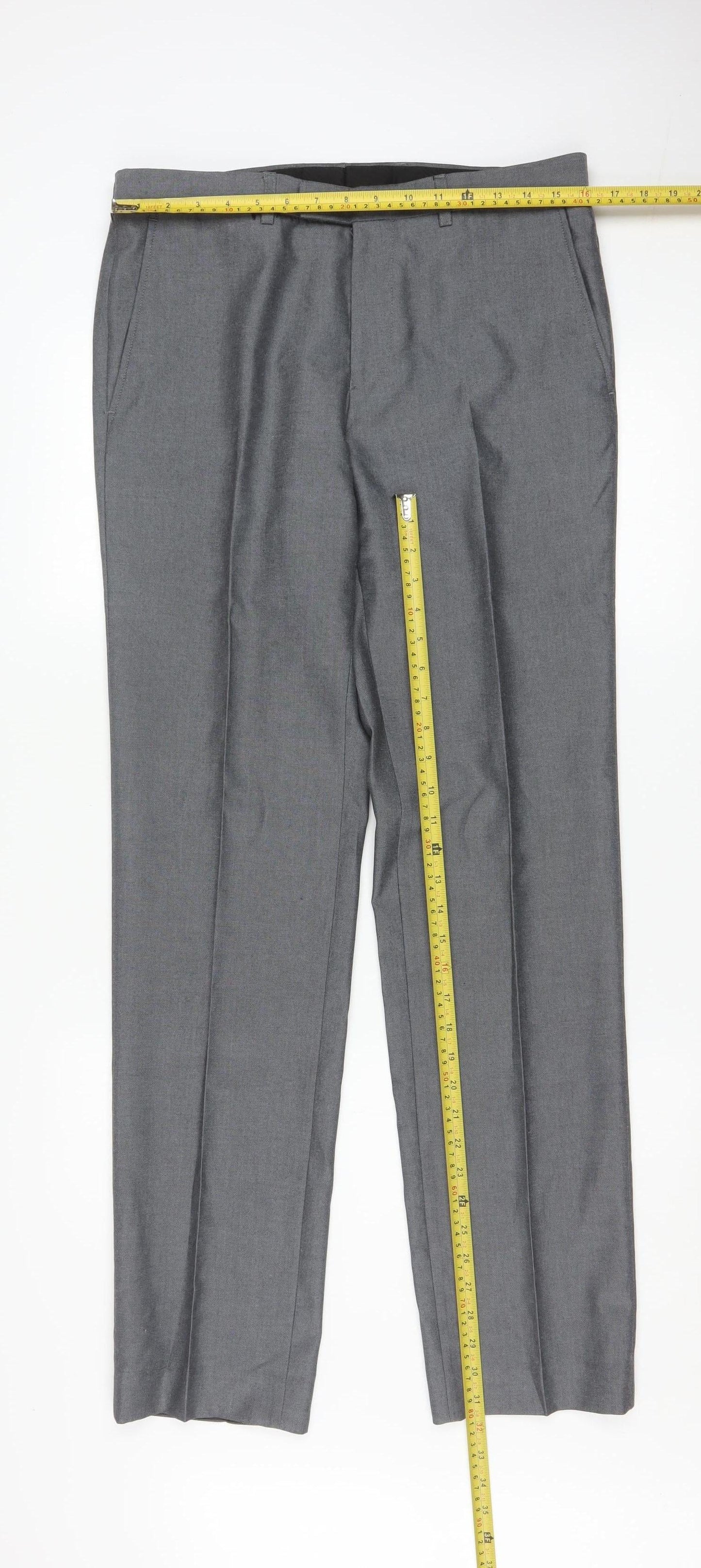 Mens UK Size 32 Marks and Spencer Regular Fit Dress Pants Grey Trousers