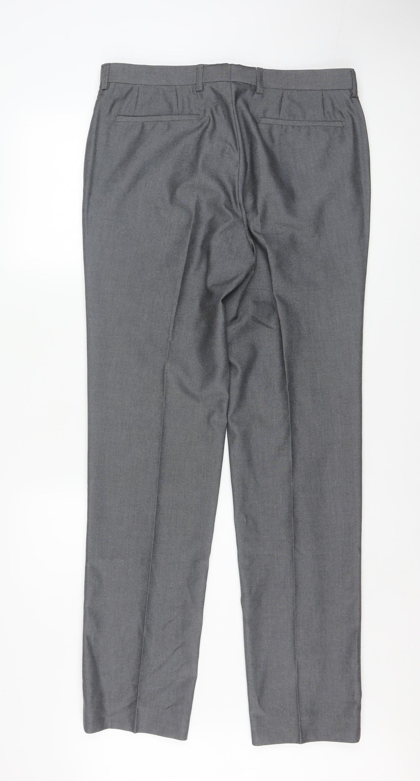 Mens UK Size 32 Marks and Spencer Regular Fit Dress Pants Grey Trousers