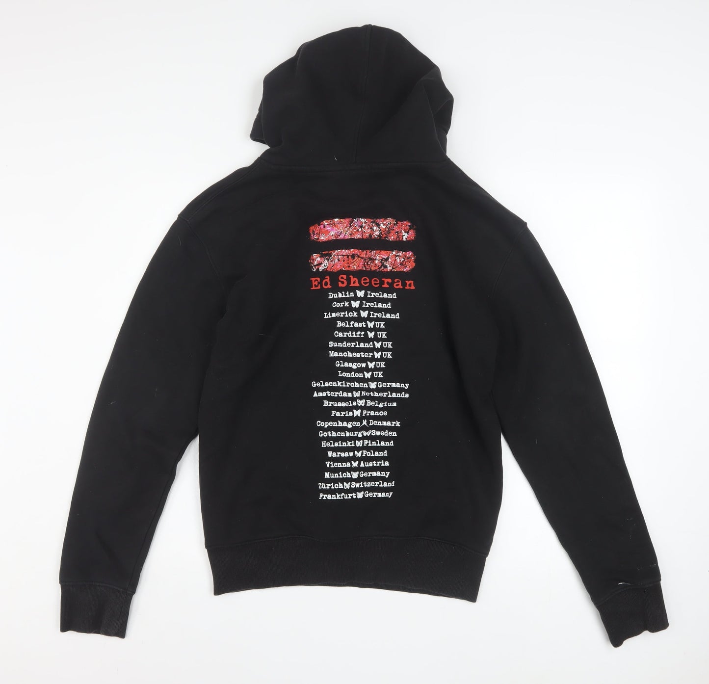 Womens UK Size S Ed Sheeran Black Pullover Hoodie