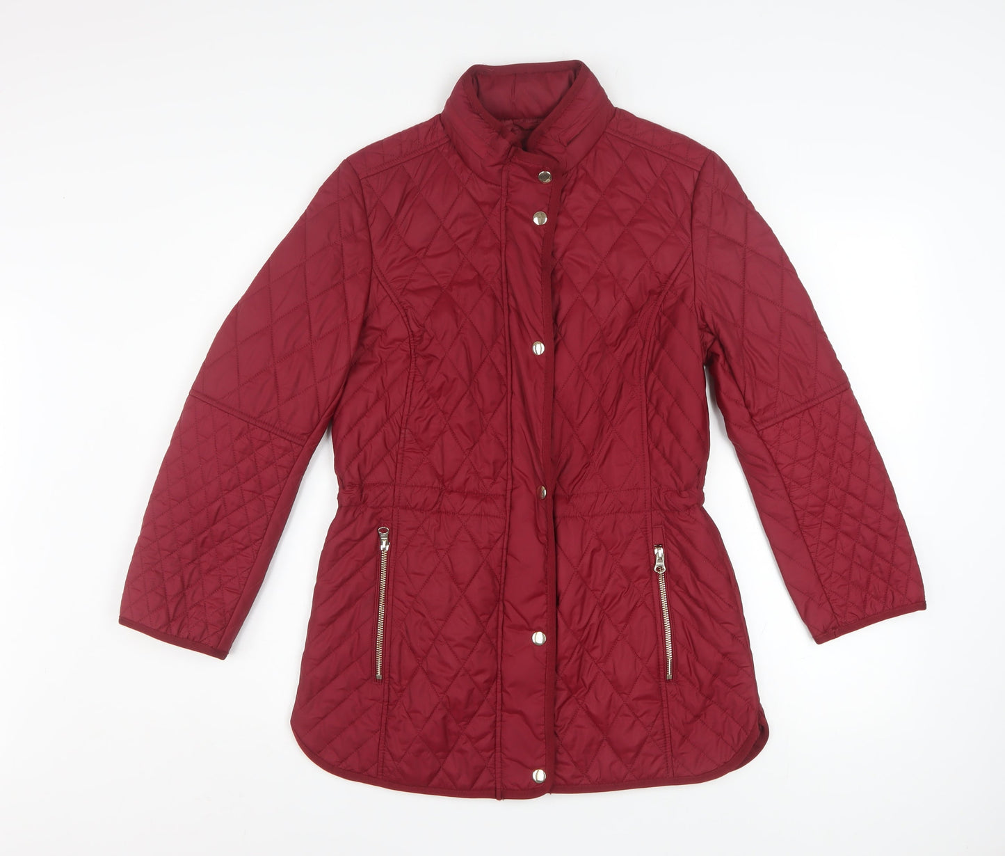 Womens UK Size 8 Marks and Spencer Red Quilted Coat