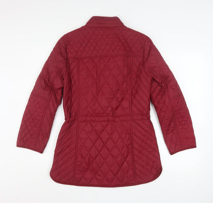 Womens UK Size 8 Marks and Spencer Red Quilted Coat