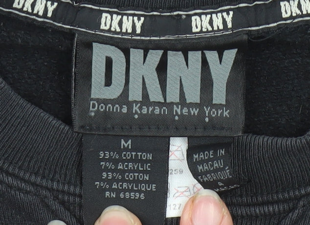 Mens UK Size M DKNY Black Pullover Sweatshirt