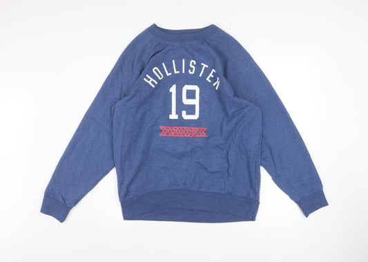 Mens UK Size M Hollister Blue Pullover Sweatshirt